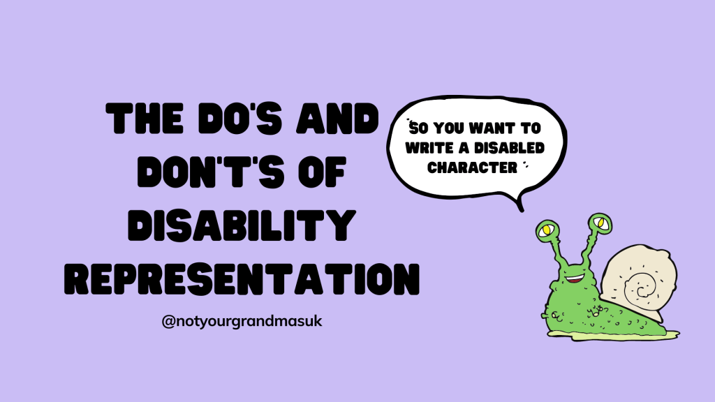 black title on purple background reads 'the do's and don't of disability representation'